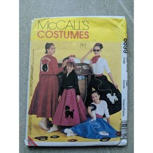 UNCUT McCall's Costume Pattern 8899 Poodle Skirt Lg